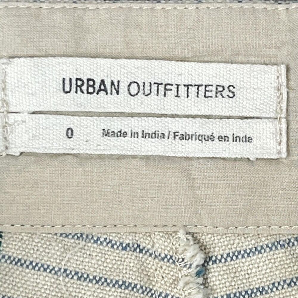 Urban Outfitters Shorts Womens 0 Green Stripe High Rise Chino Pockets Boho - Picture 4 of 10